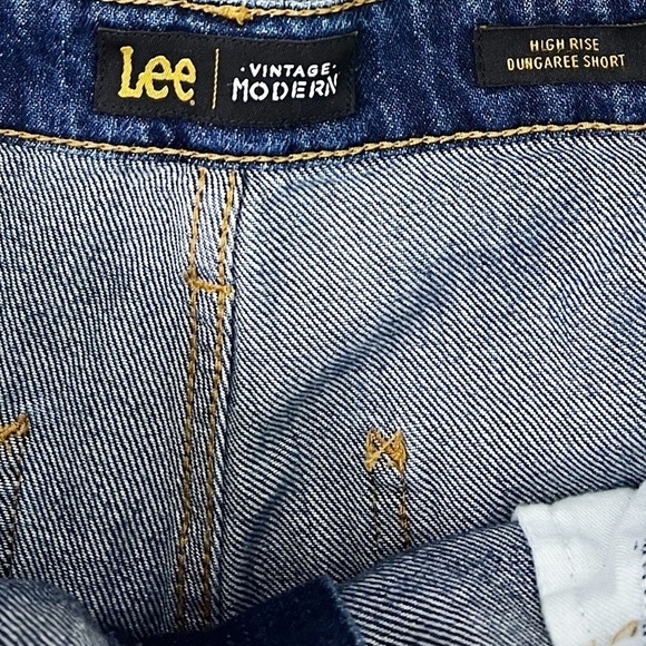 NWT Lee Modern Vintage Madewell High Rise Dungaree Shorts In KC Blues - Picture 6 of 9